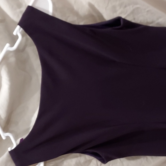 R & M Richards Petite Purple Sleeveless Beaded Bodice Fully Lined Dress Size 10P - Picture 5 of 11